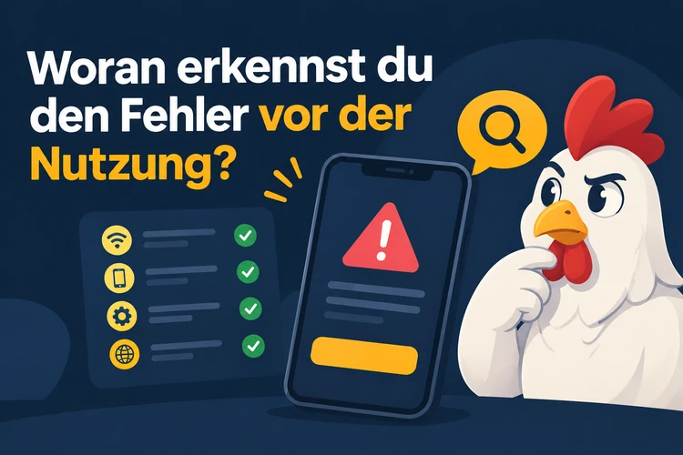 Woran erkennst du den Fehler vor der Nutzung?